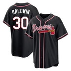Atlanta Braves #30 Drake Baldwin Player Black Jereymy Fashion Out Game Stitched Jerseys
