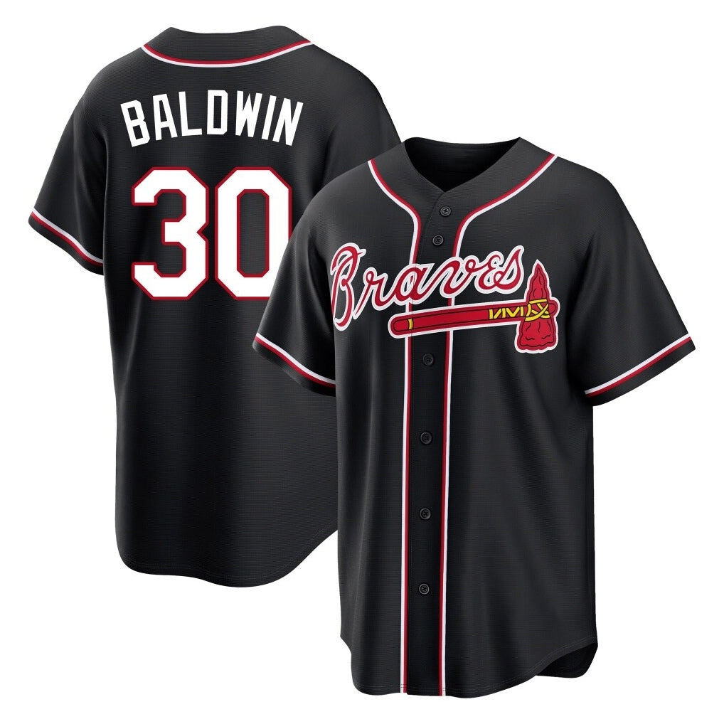 Atlanta Braves #30 Drake Baldwin Player Black Jereymy Fashion Out Game Stitched Jerseys