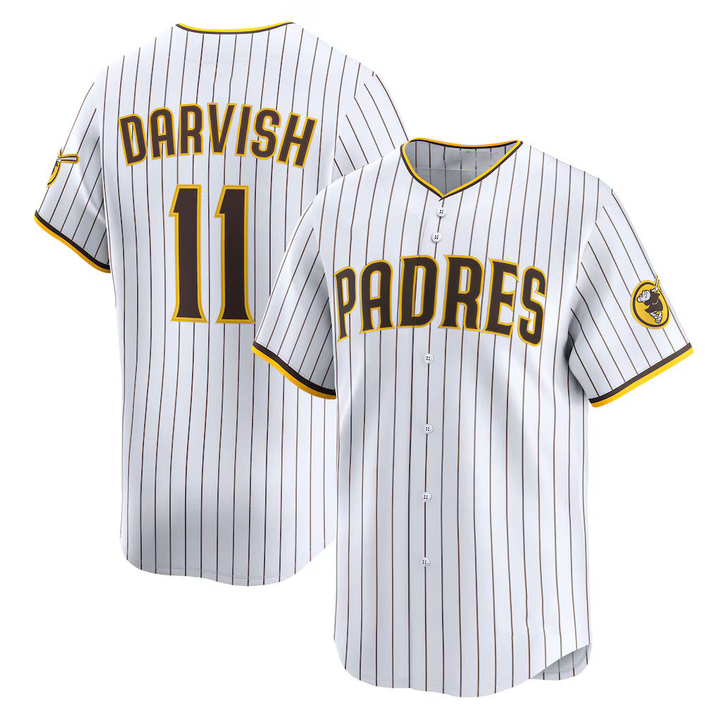 San Diego Padres #11 Yu Darvish White Jereymy Home Limited Player Jersey