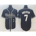 Chicago White Sox #7 Tim Anderson Number Black Jereymy Cool Base Stitched Jersey