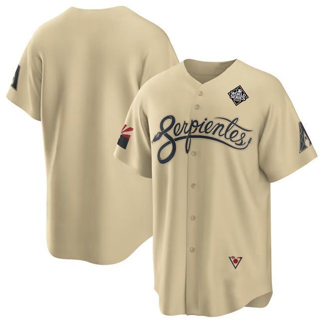 Arizona Diamondbacks Blank Gold Jereymy 2023 World Series City Connect Cool Base Stitched Jersey