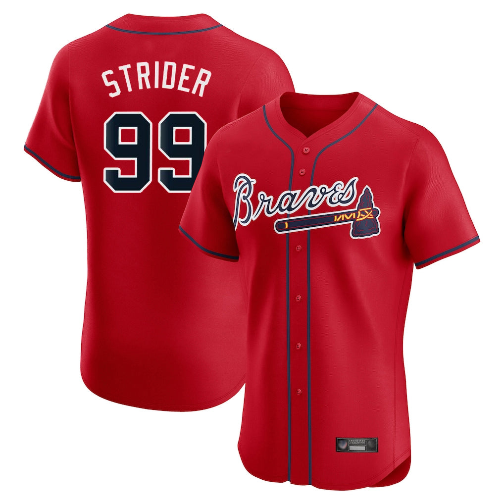 Atlanta Braves #99 Spencer Strider Player Red Jereymy Limited Elite Home Game Stitched Jerseys