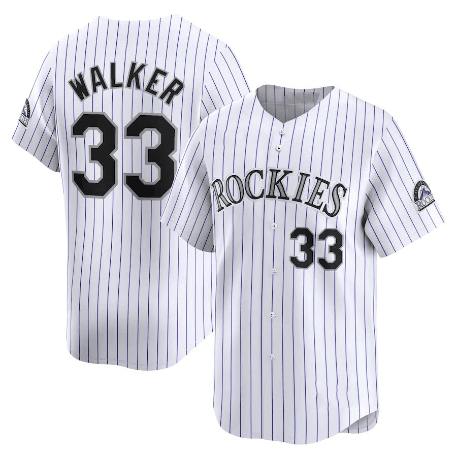Colorado Rockies #33 Larry Walker White Jereymy Home Limited Stitched Jersey