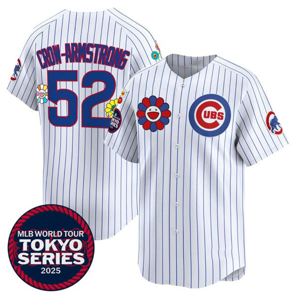 Chicago Cubs #52 Pete Crow-Armstrong White Jereymy 2025 Tokyo Series Limited Stitched Jersey 2