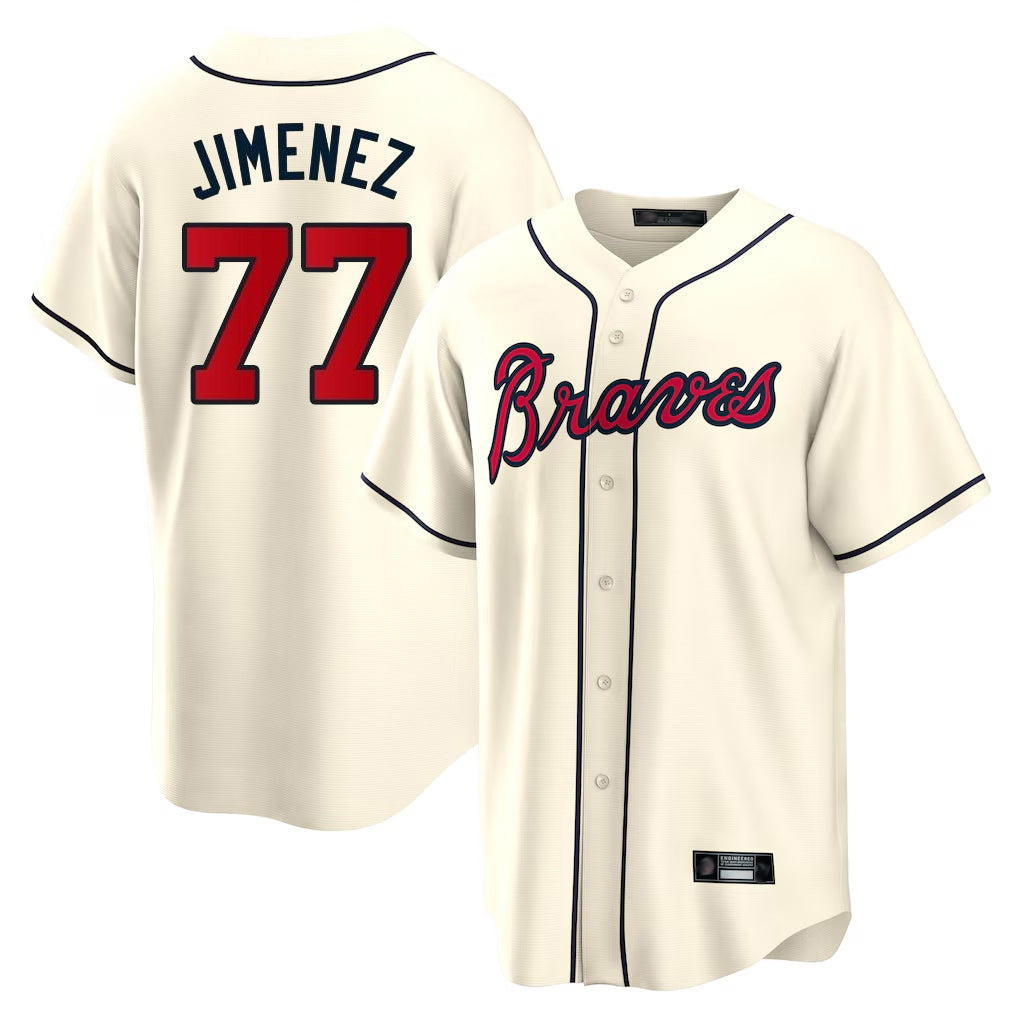Atlanta Braves #77 Joe Jimenez Player Cream Jereymy Home Game Stitched Jerseys