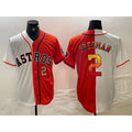 Houston Astros #2 Alex Bregman White Orange Jereymy Split Stitched Jerseys