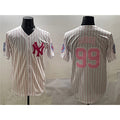 New York Yankees #99 Aaron Judge Pink Jereymy With Patch Limited Stitched Jersey