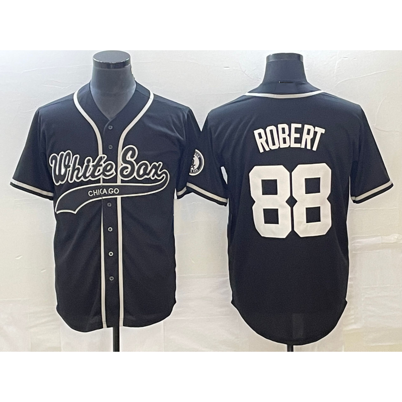 Chicago White Sox #88 Luis Robert Black Jereymy Cool Base Stitched Jersey 2
