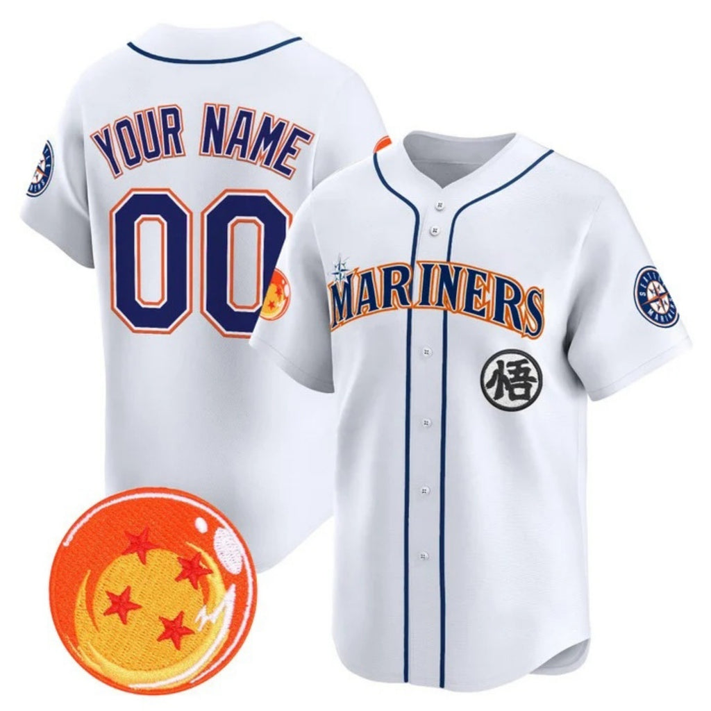 Custom Seattle Mariners x Dragon Ball White Jereymy Vapor Premier Limited Jersey - All Stitched