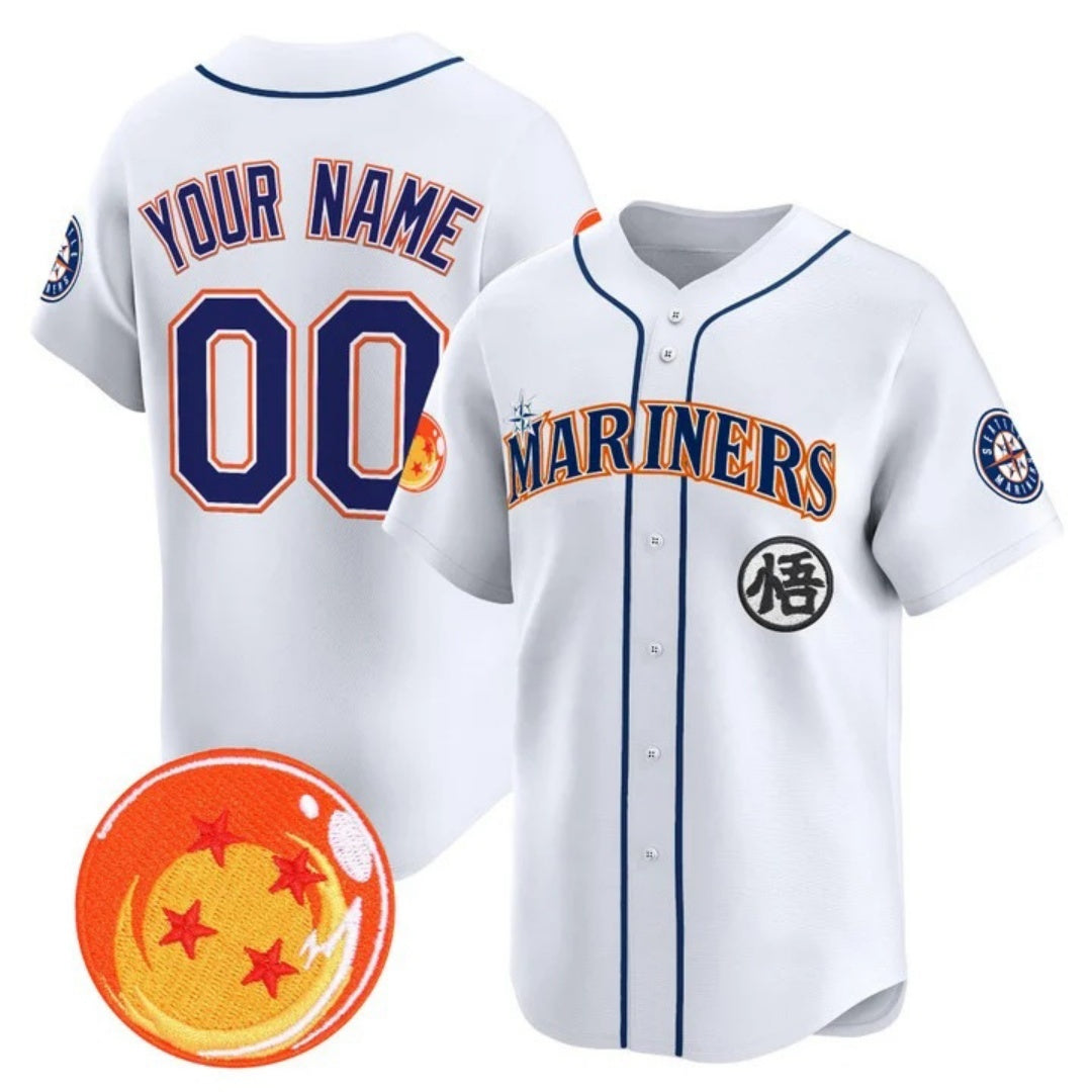 Custom Seattle Mariners x Dragon Ball White Jereymy Vapor Premier Limited Jersey - All Stitched