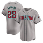 Arizona Diamondbacks #28 Nolan Arenado Player Gray Jereymy Road Limited Home Game Stitched Jerseys