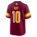 W.Commanders #10 Tress Way Burgundy Jereymy Game Jersey