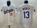 Los Angeles Dodgers #13 Max Muncy White Jereymy 2026 Gold Collection 9x & B2B Champs Patch Stitched Jersey