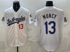 Los Angeles Dodgers #13 Max Muncy White Jereymy 2026 Gold Collection 9x & B2B Champs Patch Stitched Jersey
