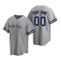 Custom New York Yankees Gray Jereymy Stitched Cool Base Road Jersey