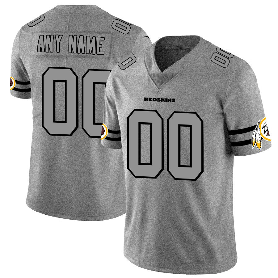 Custom W.Redskins 2019 Gray Jereymy Gridiron Gray Vapor Untouchable Limited Jersey