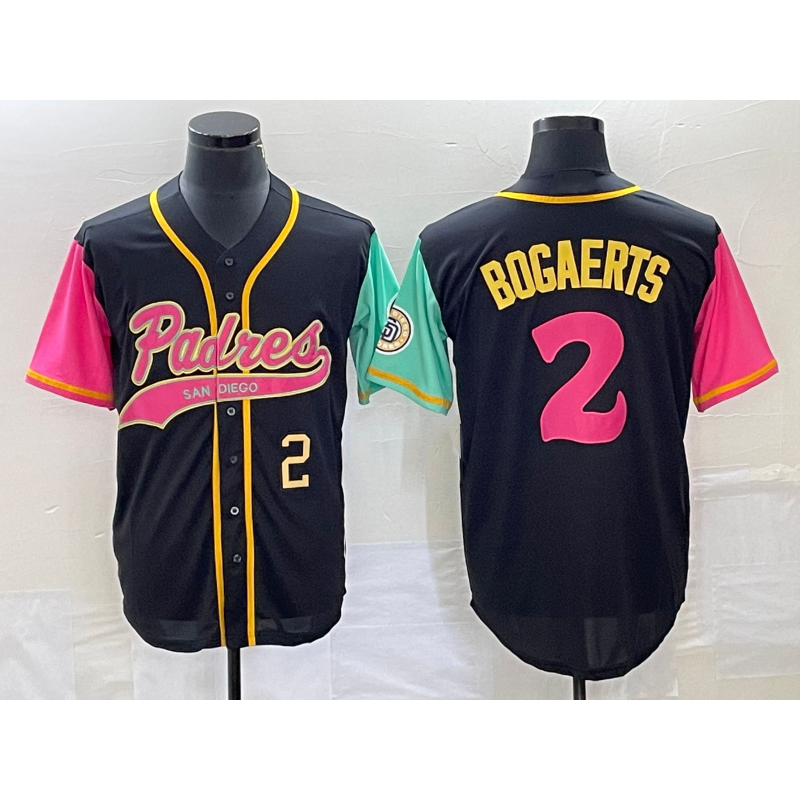 San Diego Padres #2 Xander Bogaerts Number Black Jereymy NEW 2023 City Connect Cool Base Stitched Jersey
