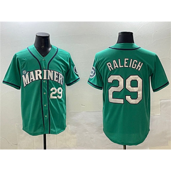 Seattle Mariners #29 Cal Raleigh Aqua Jereymy Limited Stitched jersey
