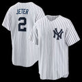 New York Yankees #2 Derek Jeter White Jereymy Home Retired Player Replica Jersey