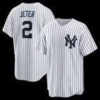 New York Yankees #2 Derek Jeter White Jereymy Home Retired Player Replica Jersey