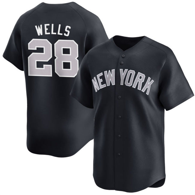 New York Yankees #28 Austin Wells Navy Jereymy 2025 Alternate Limited Stitched Jersey
