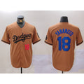 Los Angeles Dodgers #18 Yoshinobu Yamamoto Number Olive Jereymy Cool Base Limited Stitched Jersey 2
