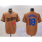 Los Angeles Dodgers #18 Yoshinobu Yamamoto Number Olive Jereymy Cool Base Limited Stitched Jersey 2