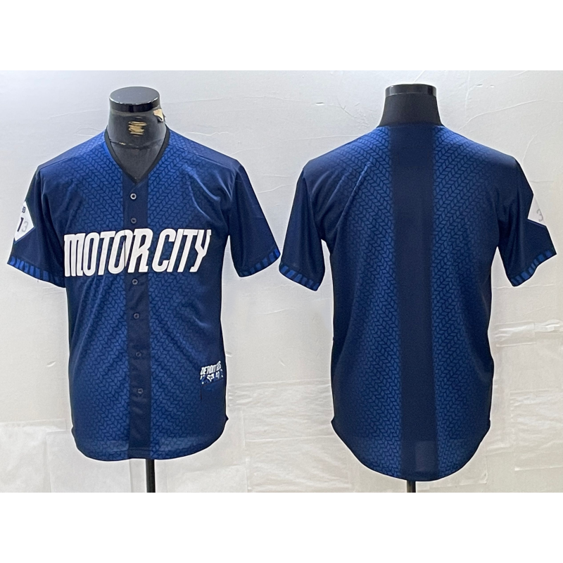 Detroit Tigers Blank 2024 Navy Jereymy City Connect Cool Base Limited Stitched Jersey