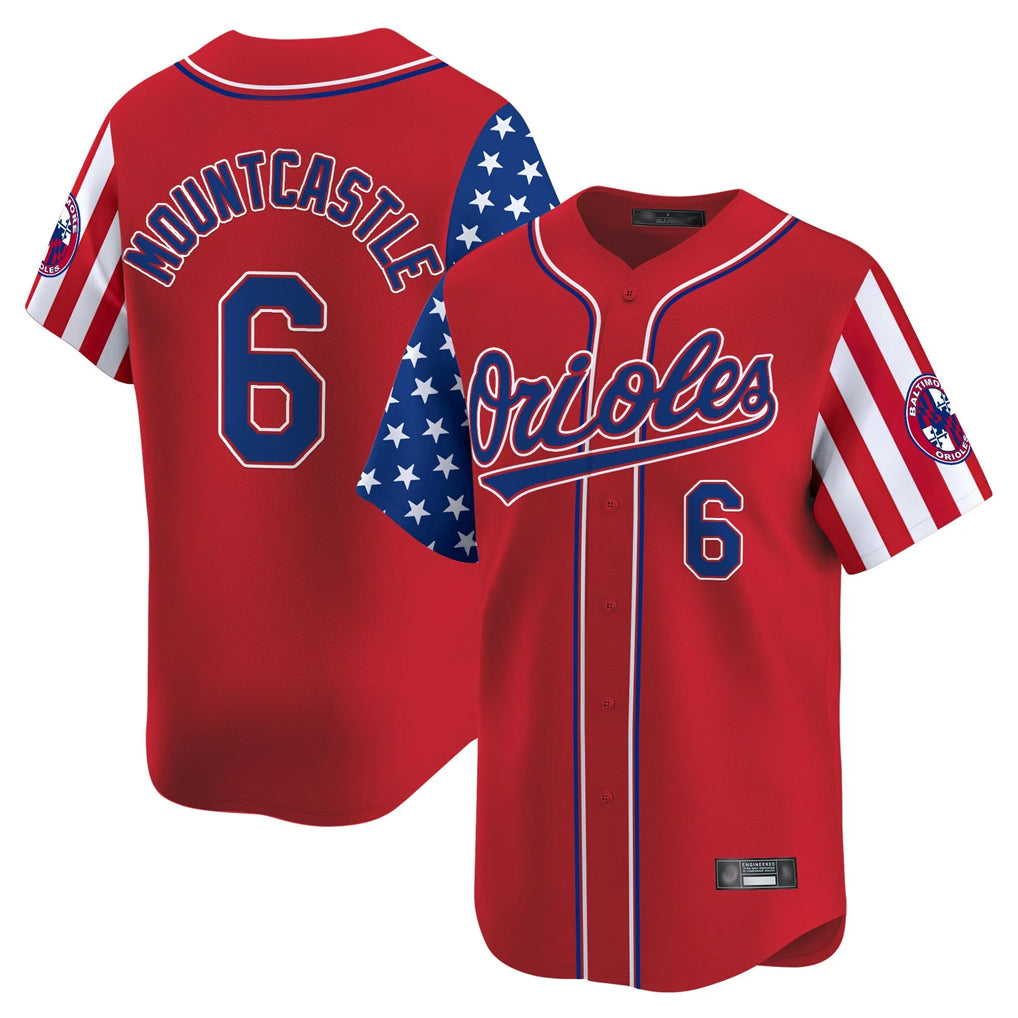 Baltimore Orioles #6 Ryan Mountcastle Player Red Jereymy Independence Day Vapor Premier Limited Home Game Stitched Jerseys