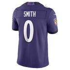 B.Ravens #0 Roquan Smith Purple Jereymy Vapor F.U.S.E. Sewn Down Limited Jersey