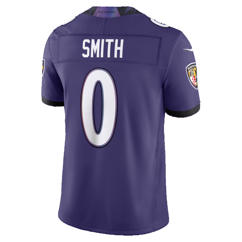 B.Ravens #0 Roquan Smith Purple Jereymy Vapor F.U.S.E. Sewn Down Limited Jersey