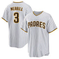 San Diego Padres #3 Jackson Merrill White Jereymy Home Replica Jersey