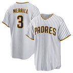 San Diego Padres #3 Jackson Merrill White Jereymy Home Replica Jersey