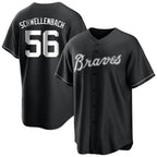 Atlanta Braves #56 Spencer Schwellenbach Player Black Jereymy Home Game Stitched Jerseys