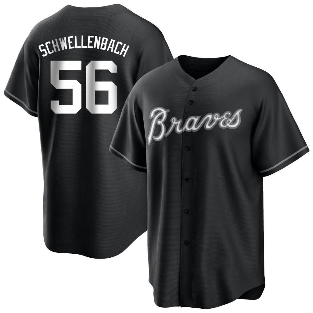Atlanta Braves #56 Spencer Schwellenbach Player Black Jereymy Home Game Stitched Jerseys