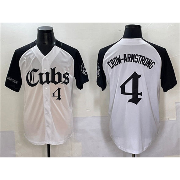 Chicago Cubs #4 Pete Crow-Armstrong White Jereymy Black 'Gothic North Side Edition' Vapor Premier Limited Stitched Jersey