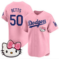 Los Angeles Dodgers #50 Mookie Betts Pink Jereymy 2025 Hello Kitty Vapor Limited Stitched Jersey