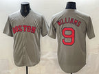 Boston Red Sox #9 Ted Williams Grey Jereymy Cool Base Stitched Jersey