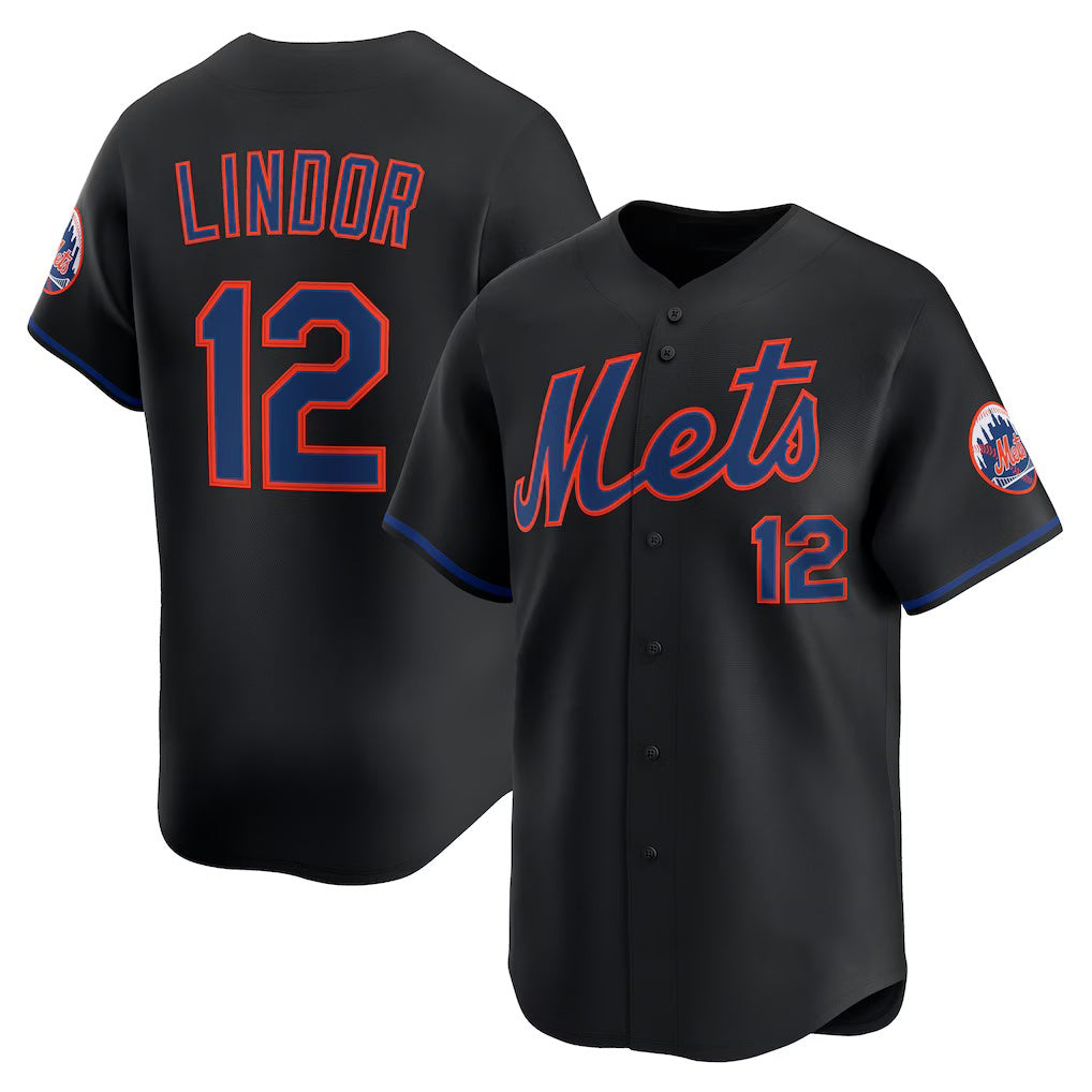 New York Mets #12 Francisco Lindor Black Jereymy Alternate Limited Jersey