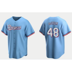 Texas Rangers #48 Jacob deGrom Light Blue Jereymy Cool Base Stitched Jersey
