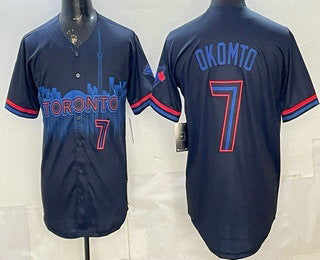 Toronto Blue Jays #7 Kazuma Okamoto Black Jereymy City Limited Jersey