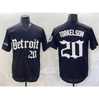 Detroit Tigers #20 Spencer Torkelson Black Jereymy 'Motor Gothic Edition' Vapor Premier Limited Stitched Jersey