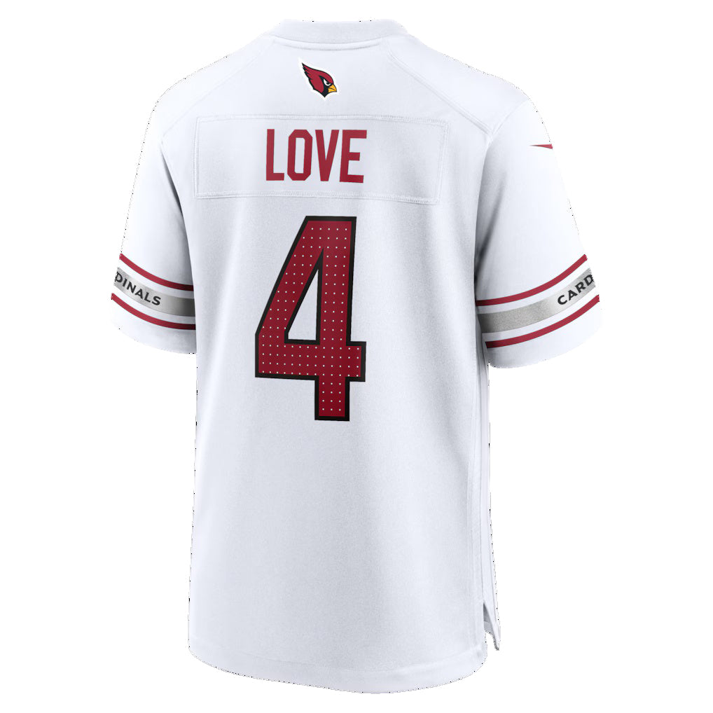 A.Cardinals #4 Jeremiyah Love White Jereymy Game Player Jersey