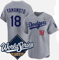 Los Angeles Dodgers #18 Yoshinobu Yamamoto Gray Jereymy 2025 World Series Limited Stitched Jersey