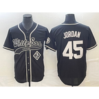 Chicago White Sox #45 Michael Jordan Black Jereymy Cool Base Stitched Jersey