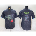 Tampa Bay Rays #2 Yandy Diaz Number Charcoal Jereymy 2024 City Connect Limited Stitched Jerseys