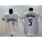 Los Angeles Dodgers #5 Freddie Freeman White Jereymy 2025 LA Gothic Style With 2024 World Series Champions Patch Vapor Premier Limited Stitched Jersey