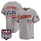 Custom Baltimore Orioles Gray Jereymy USA 250 Fourth of July Vapor Premier Limited Jersey - All Stitched