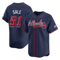 Atlanta Braves #51 Chris Sale Player Navy Jereymy 2025 Speedway Classic Home Game Stitched Jerseys