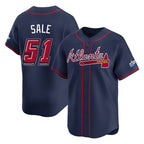 Atlanta Braves #51 Chris Sale Player Navy Jereymy 2025 Speedway Classic Home Game Stitched Jerseys
